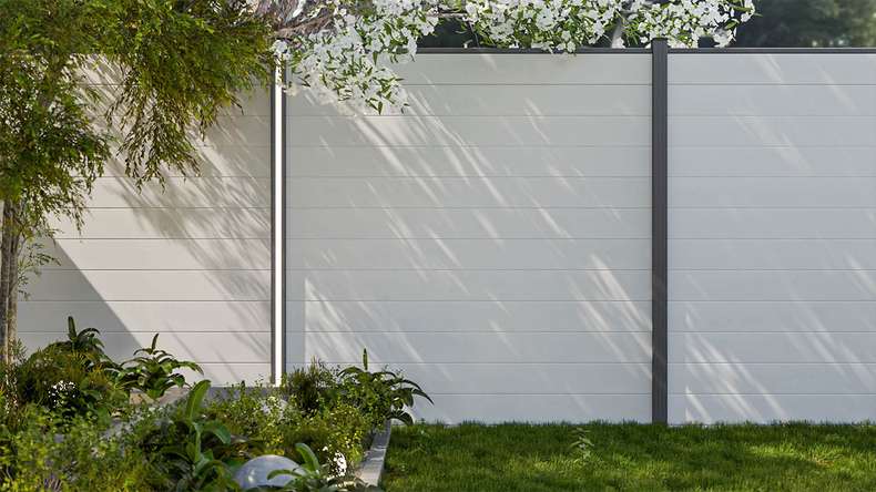 planeo Gardence Simply Small - Clôture PVC à emboîter Blanc 180 x 180 cm
