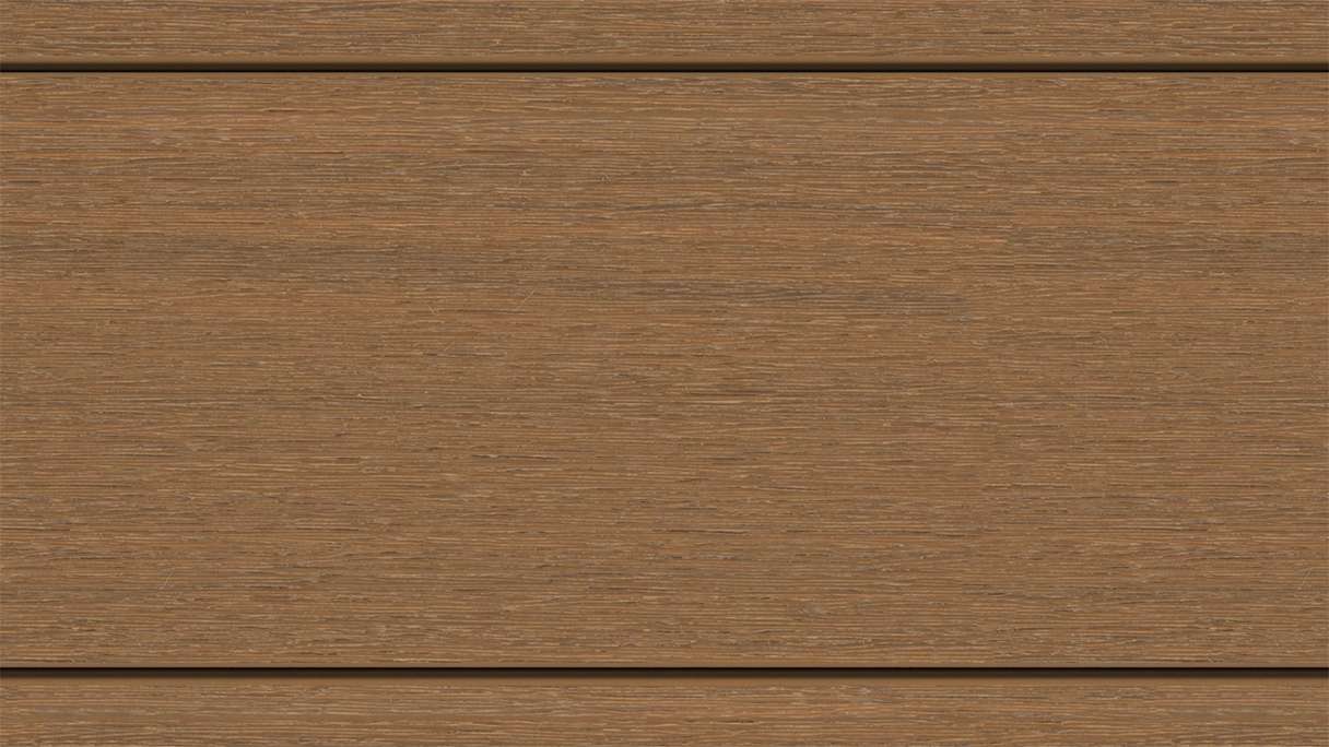 planeo MAXLine Nature - WPC CoEx lame de terrasse XL gainée chambre creuse - Burma Teak 3m structuré/lisse brossé