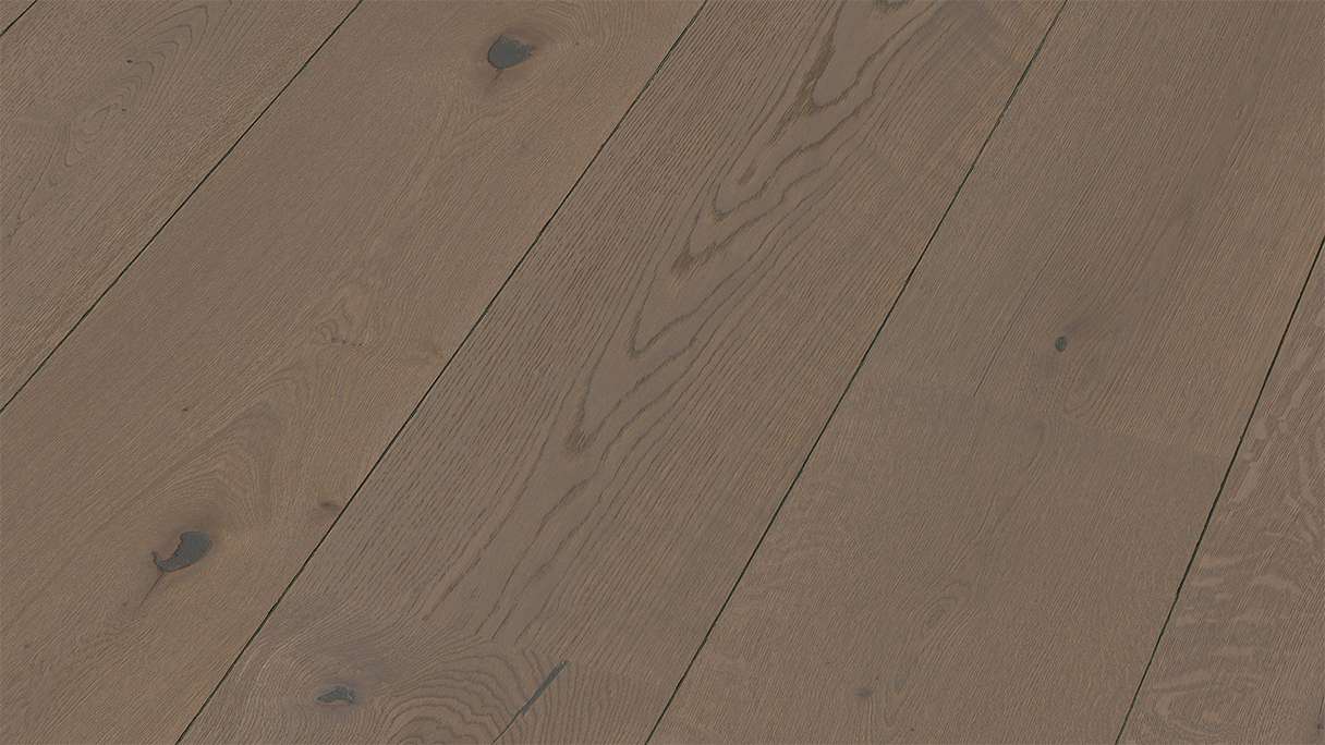 Sol en bois MEISTER Lindura HD 400 - 08901 Chêne authentique gris argile huilé naturel 2200 x 270 x 11 mm (500213-2200270-08901)