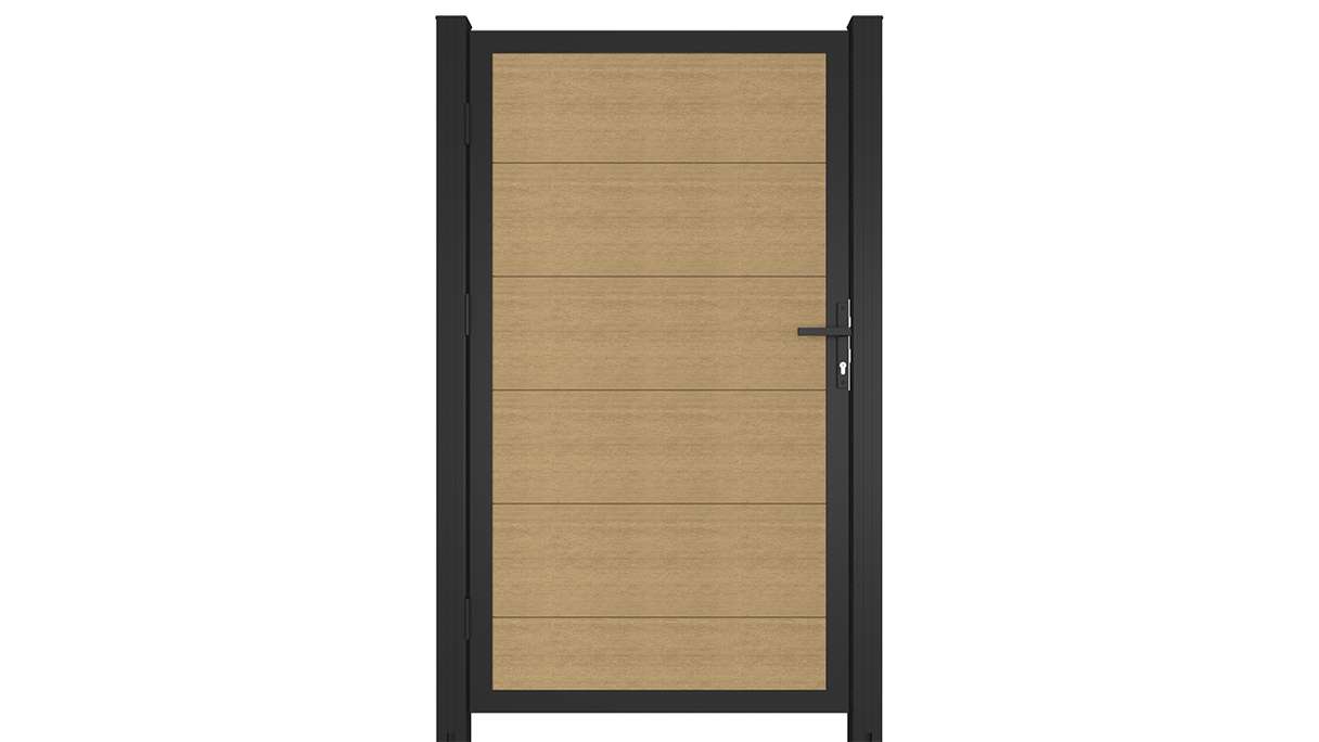 planeo INFINITY XL-Board - WPC CoEx porte universelle sable avec cadre alu anthracite 100 x 180