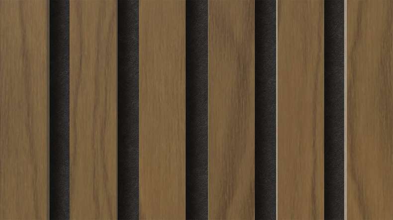 planeo Panneaux acoustiques - Noyer 2480 x 600 x 21.5 mm | ignifugé