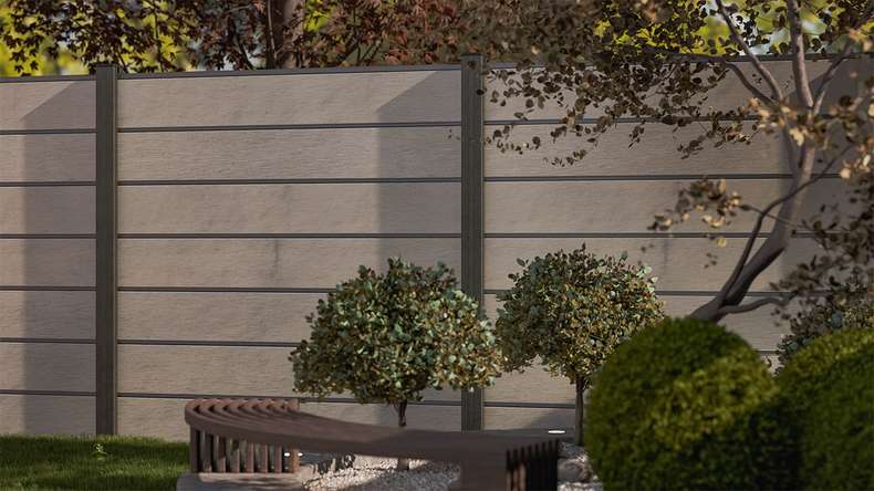 planeo Gardence Deluxe - Clôture composite Premium Bi-Color Blanc