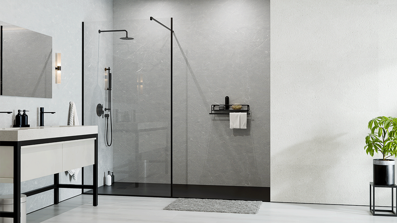 Revêtement mural SPC planeo - CeraRock Tile Concrete Light XL 280 x 117,5 cm
