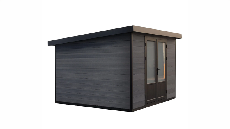 Abri de jardin planeo WPC à toit en appentis XL - Anthracite 400 x 300 cm