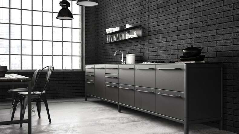 planeo StoneWall Solid Latte de pierre - Graphite