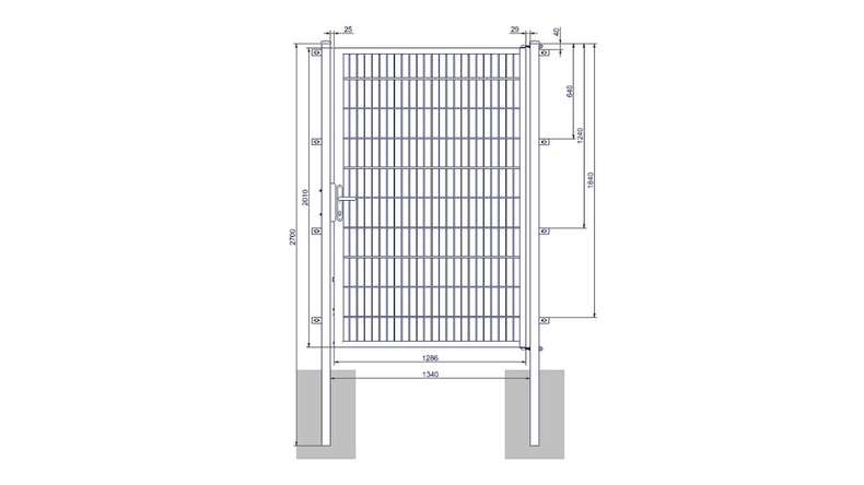 Porte universelle moyenne 1 vantail vert mousse H 2000 x L 1340 mm poteaux de porte inclus