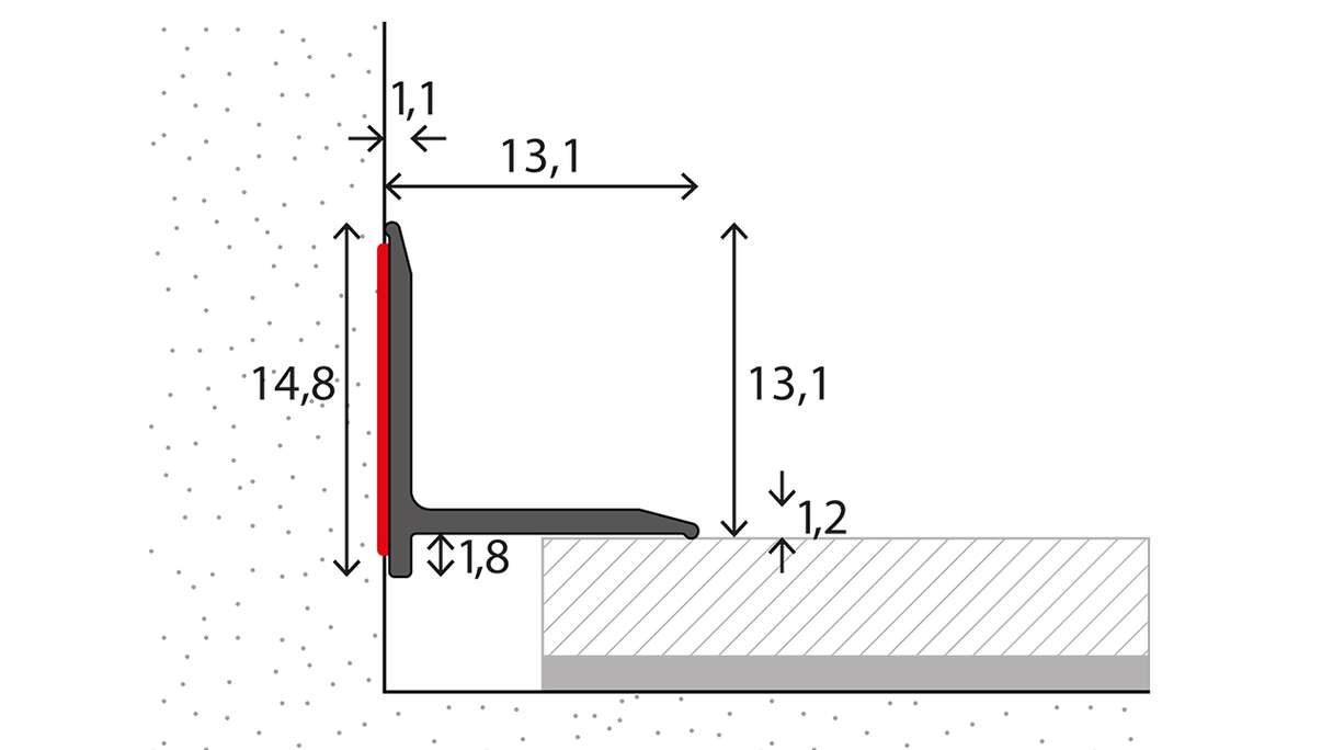 planeo Profilé de raccordement mural 892 - 100 cm