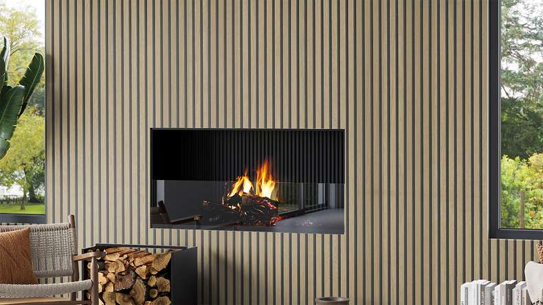 Skaben Panneau acoustique SilentWall Comfort Light - Chêne brun clair - 250 x 30 cm