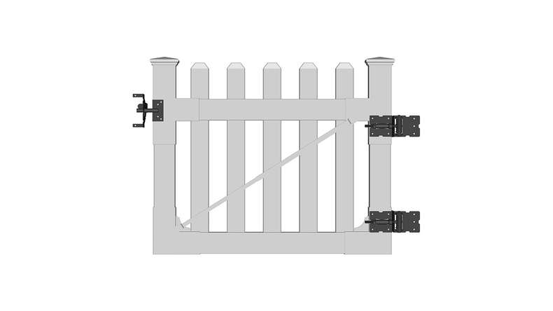 planeo Privara - PVC Clôture de jardin Porte blanche - Résistant aux UV | 100 x 80 cm