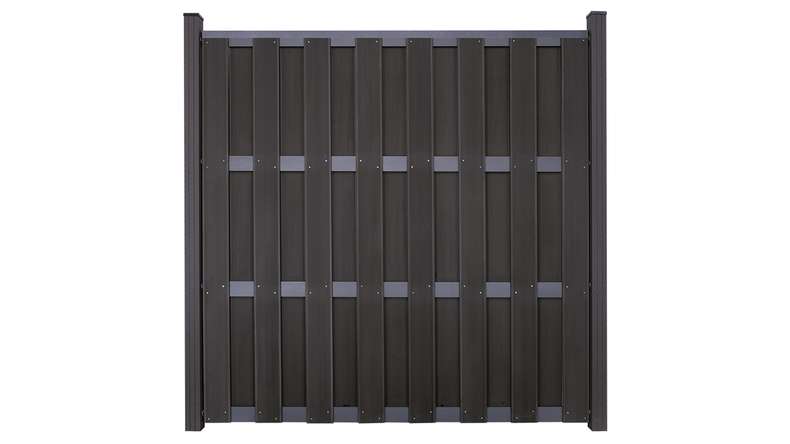 planeo Gardence Premade - Clôture de jardin BPC Carré Anthracite 180 x 180cm avec traverse Anthracite | DB703