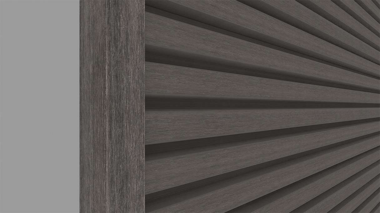 planeo LINEA - Profilé d'extrémité en aluminium CoEx, gris foncé, 3000 x 74 x 61 mm