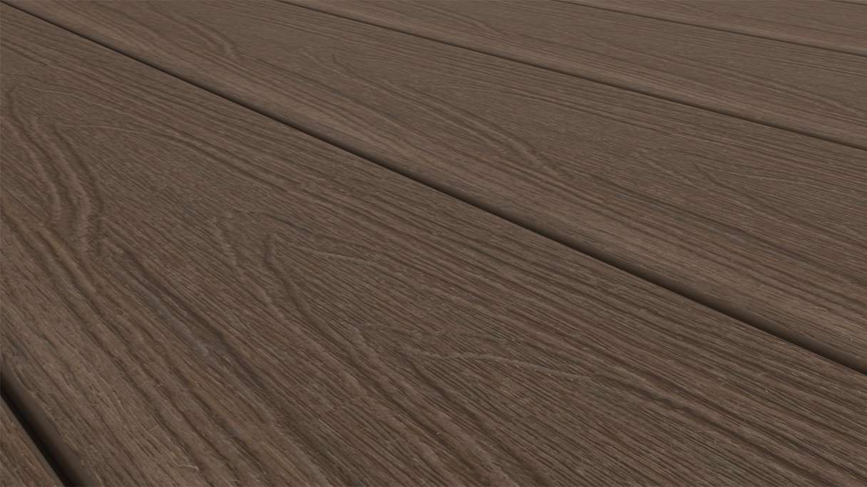planeo MAXLine Nature - WPC CoEx lame de terrasse XL gainée chambre creuse - Ipe brun 3m structuré/lisse brossé