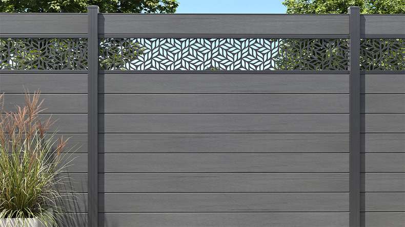 planeo Gardence Strong - Clôture composite Carré gris pierre