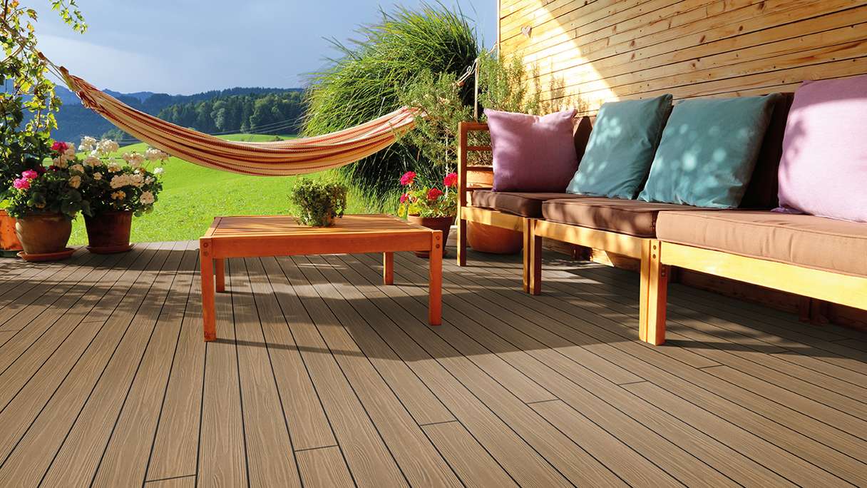 planeo Authentic Wood - Lames de terrasse BPC massives - Garapa texturé