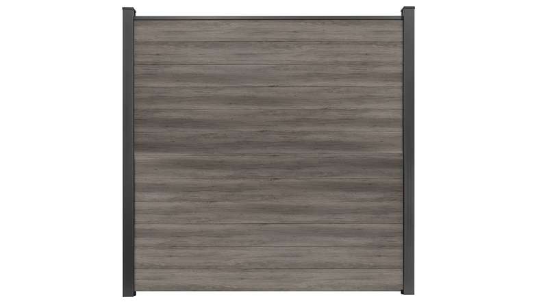 planeo Gardence Simply Small - Clôture PVC à emboîter Monument Oak 180 x 180 cm