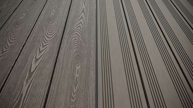 planeo SolidWood WPC Lame de terrasse massive - gris clair 3.6m français/structuré