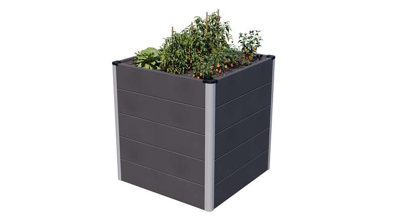 planeo Bac à plantes surélevé BPC Cube - Anthracite | DB703 70 x 70 x 75 cm