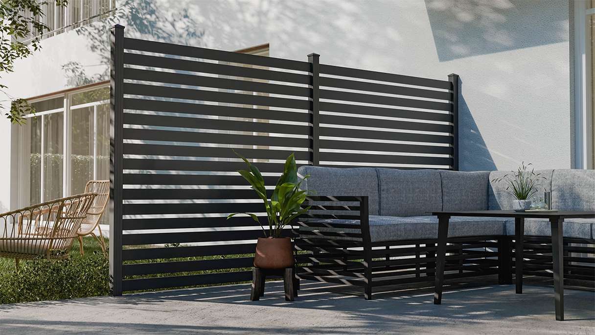 planeo Gardence Metallic Edge - Clôture de jardin en aluminium Carré Anthracite | DB703