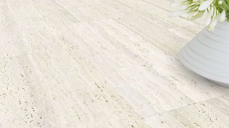Vinyle à clic Gerflor - Senso Clic 3 Travertin Ivory | Fabriqué en France (61221511)