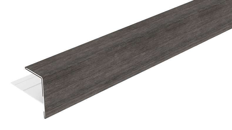 planeo LINEA - Profilé d'extrémité en aluminium CoEx, gris foncé, 3000 x 74 x 61 mm