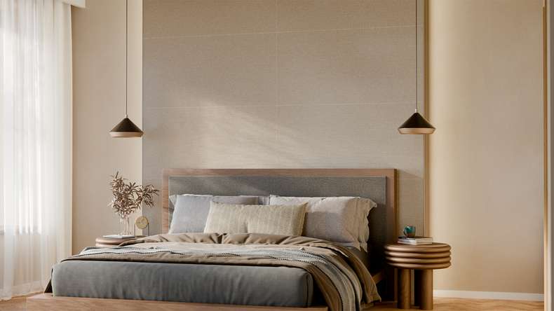 planeo Revêtement mural SPC - CeraRock Tile Stripes Tweed Sand 120 x 60 cm