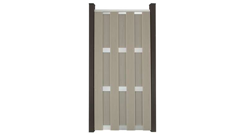 planeo Gardence Premade - Clôture composite Vertical Bi-Color Sable 84,3 x 180 cm