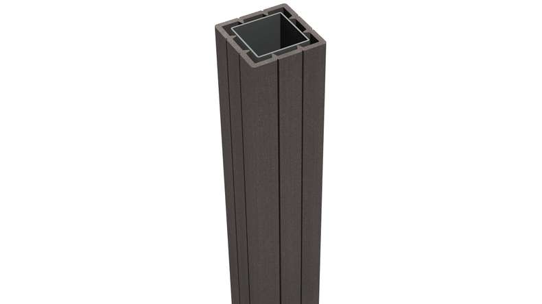 planeo Gardence Premade - Poteaux en WPC anthracite avec capuchon | Poteaux de portail sans capuchon