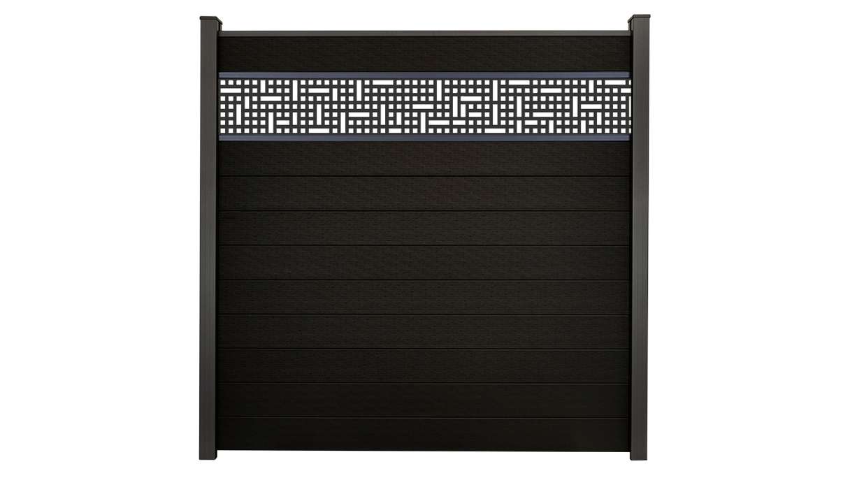 planeo Gardence Strong - Clôture à emboîter BPC Mesh noir co-ex 180 x 180 cm