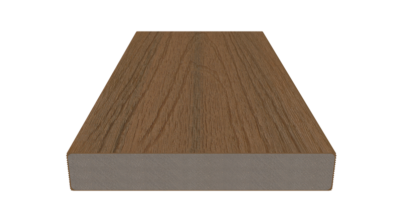 planeo UNIDeck - Lame de terrasse en WPC CoEx, finition « Burma Teak », 3 m - texturée / brossée lisse