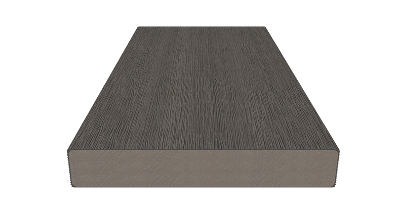 planeo UNIDeck - Lame de terrasse en WPC CoEx, gris foncé, 3 m - texturée/brossée lisse