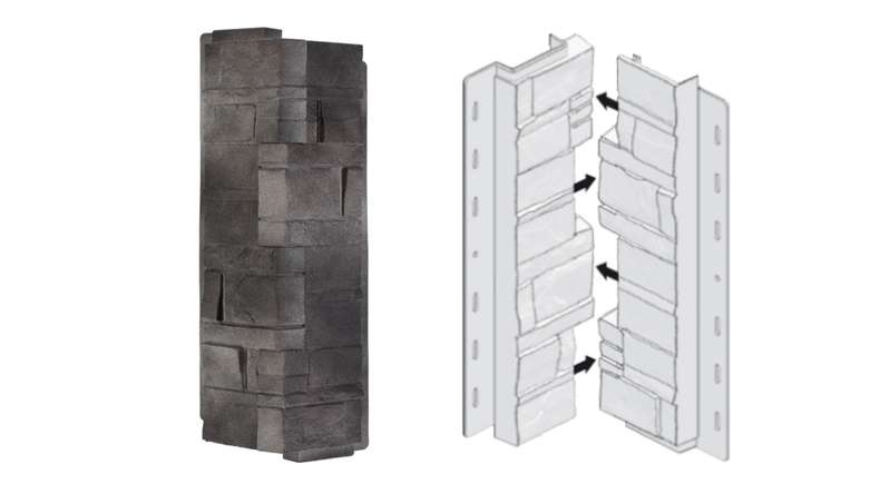 planeo angles de façade pierre stratifiée Lave - 406 x 149 mm
