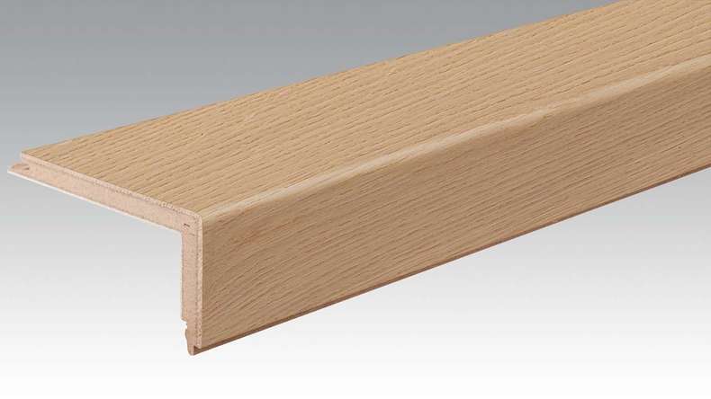 Profilé MEISTER de nez de marche en parquet Profilé en L Chêne authentic creme 9010