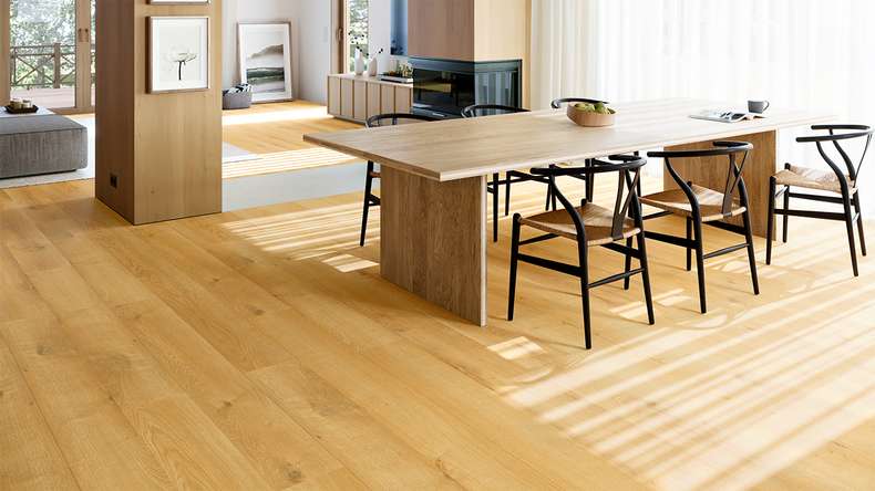planeo Vinyle à clic rigide - SolutionX 2in1 BigSize Maison Oak Plancher XL de 1,83 m de long | Isolation phonique intégrée (ECF-BS-84)