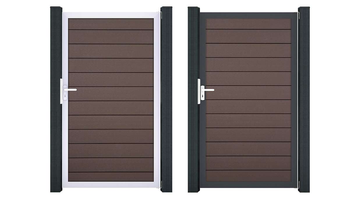 planeo Gardence Strong - Porte universelle BPC Terra avec cadre en aluminium 100 x 180 cm