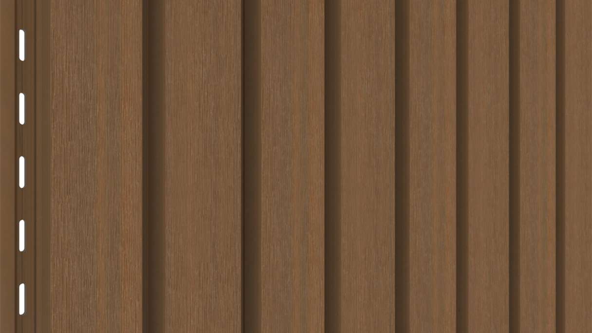 planeo LINEA Wide - Bardage de façade en WPC CoEx « Burma Teak » 2900 x 181 mm