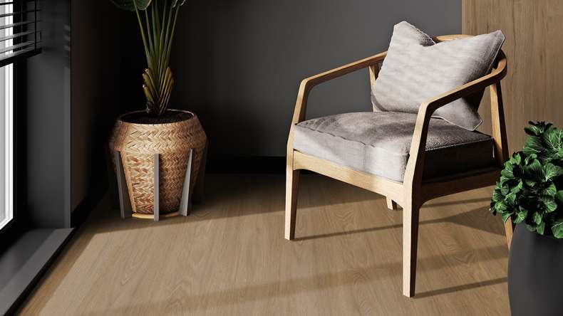 Gerflor Sol PVC clipsable - Virtuo 55 Rigid Acoustic EIR Blomma Brown | isolation phonique intégrée (39061461)