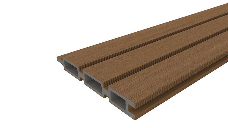 planeo LINEA - WPC CoEx Clôture à emboîter en losange Burma Teck 176 x 183 cm