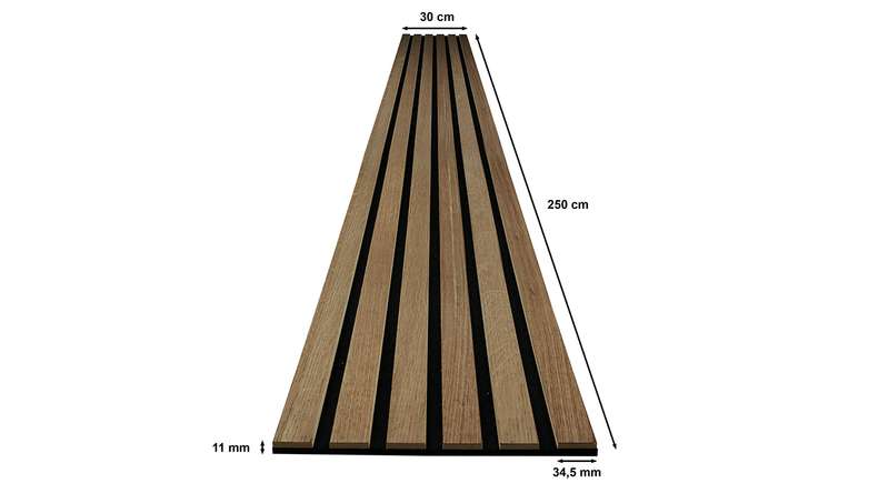 Skaben Panneau acoustique SilentWall Comfort - Chêne rustique - 250 x 30 cm