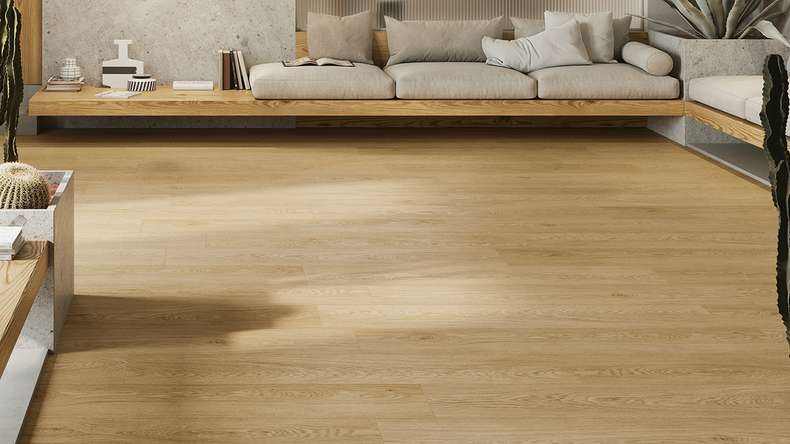 Gerflor vinyle à coller - Creation 40 Lounge Oak Natural | Grain synchronisé