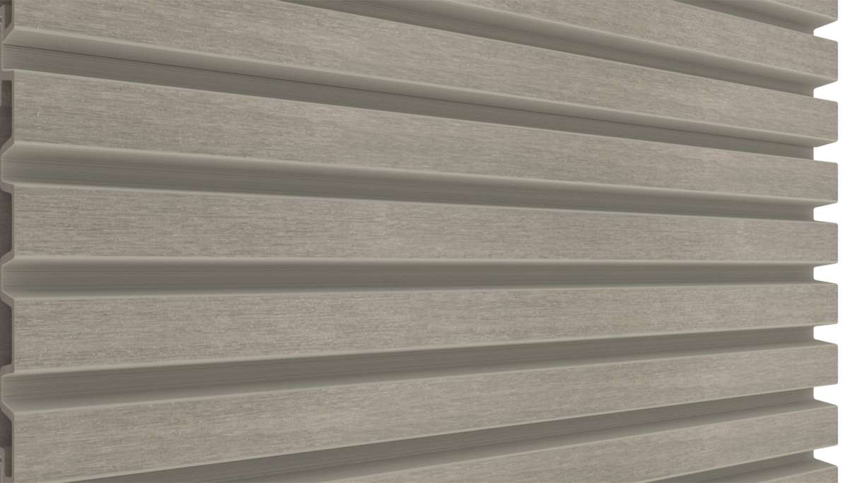 planeo LINEA Slim - Bardage de façade en WPC CoEx, gris clair, 2900 x 215 mm