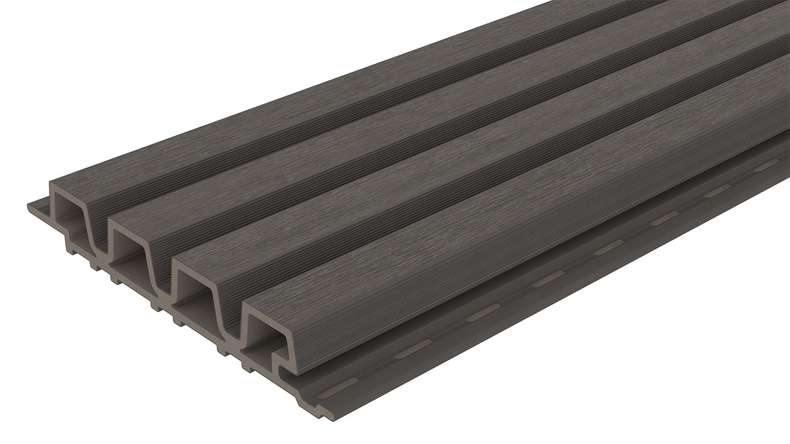 planeo LINEA Slim - Bardage de façade en WPC CoEx, gris foncé, 2900 x 215 mm