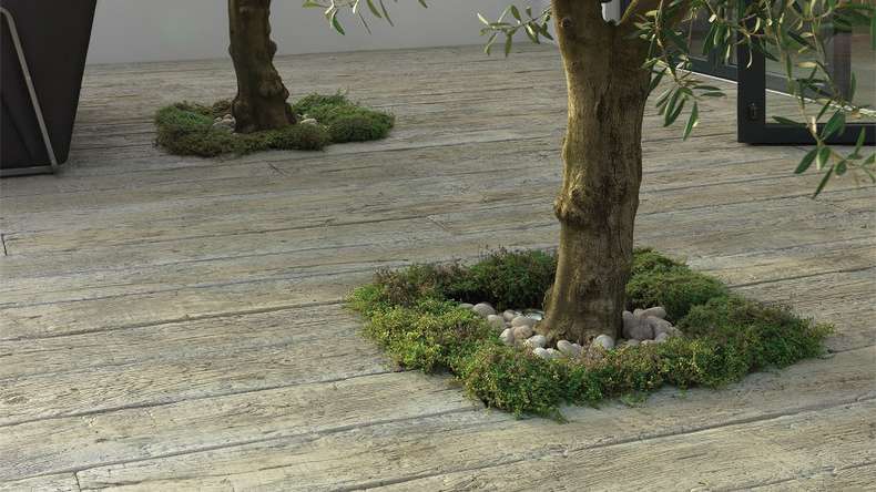 planeo Antica PureBoard Plancher de terrasse massif - White Oak 3.6m structuré