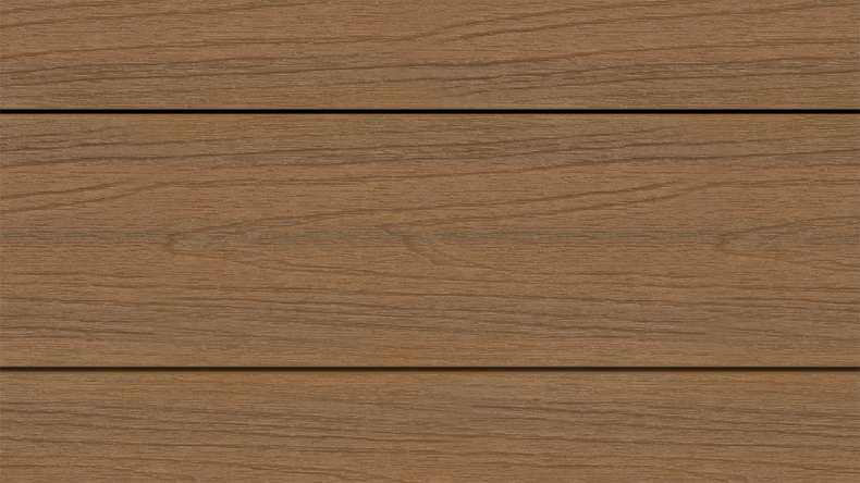 planeo WOODLine Nature - Lame de terrasse alvéolaire revêtue de WPC CoEx - Burma Teak 3m structuré/lisse brossé