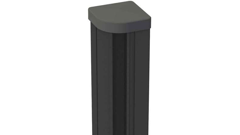 planeo Gardence Metallic - Poteau d'angle réglable en aluminium avec capuchon