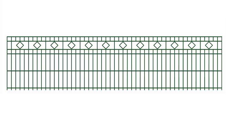 planeo Clôture décorative à double fils Carré 6/6/6 RAL 6005 Vert mousse