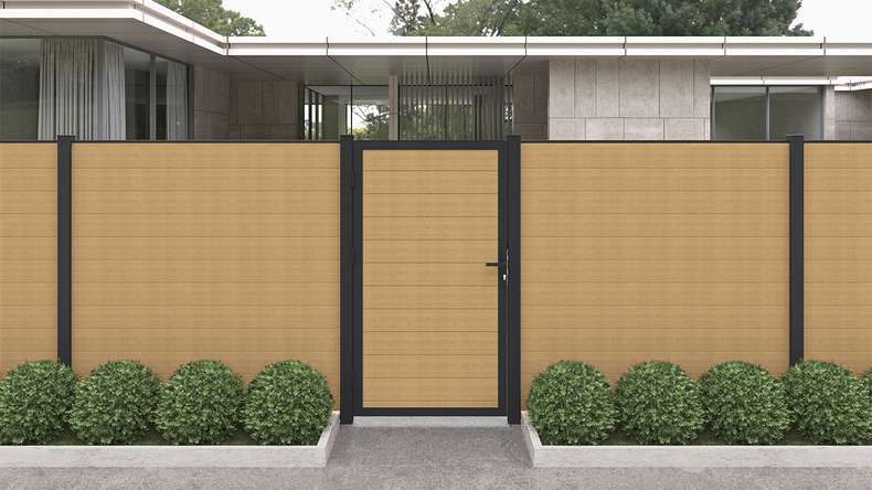 planeo INFINITY - Clôture à emboîter WPC CoEx sable 176 x 183 cm