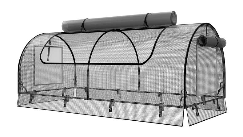 planeo Rehausse pour plate-bande surélevée Filet PE - blanc 149.9 x 69.4 x 62 cm