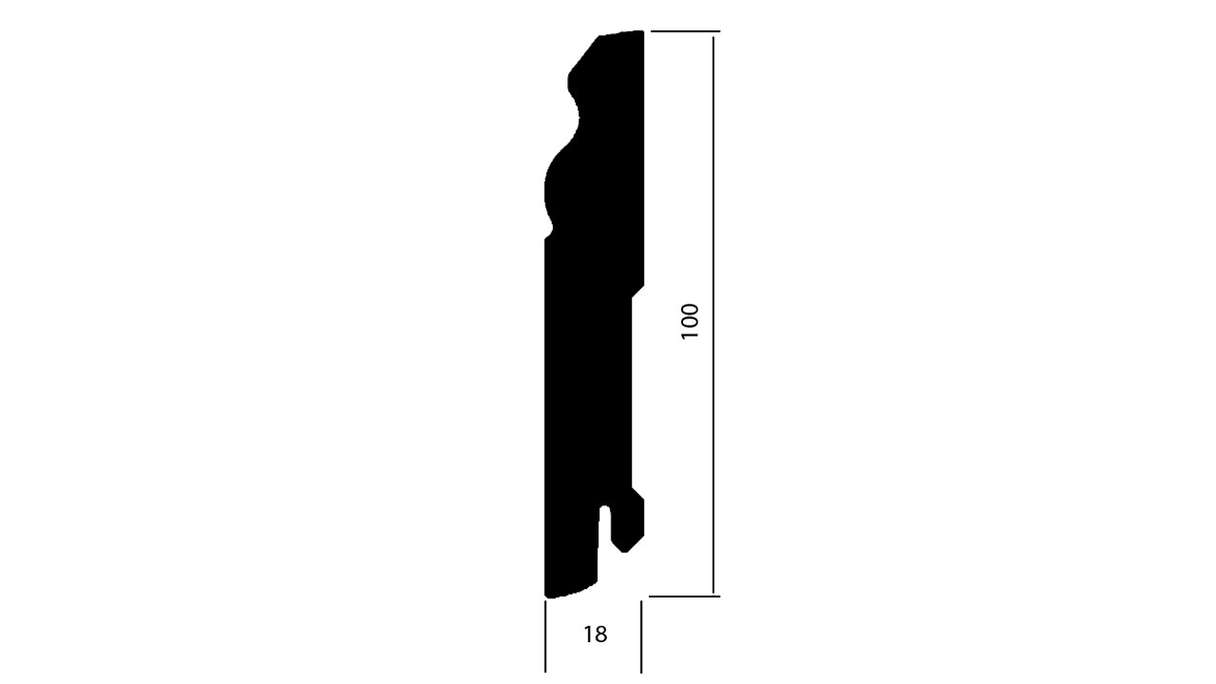 Plinthe Wicanders MDF laminée - hamburger blanc 18x100x2400mm