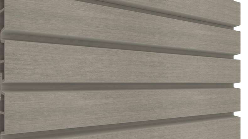 planeo LINEA Wide - Bardage de façade en WPC CoEx, gris clair, 2900 x 181 mm