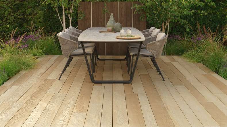 planeo Authoria PureBoard Lame de terrasse massive - Ashwood 3.6m structuré